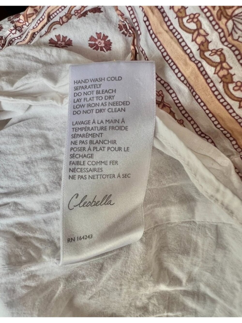 Cleobella Blakey Midi Dress Women's S White Rust Lined Cotton NWT Boho Floral - Picture 8 of 16